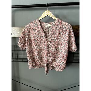 Cynthia Rowley Floral Cropped Blouse | Size Small